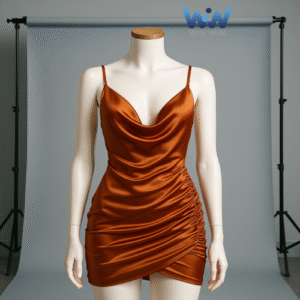 Cowl Neck Ruched Mini Dress