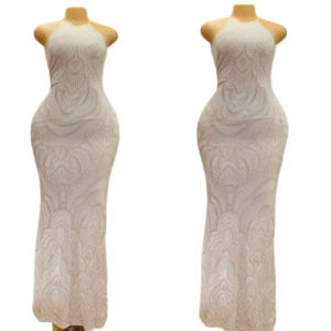 White Halter Lace Dress